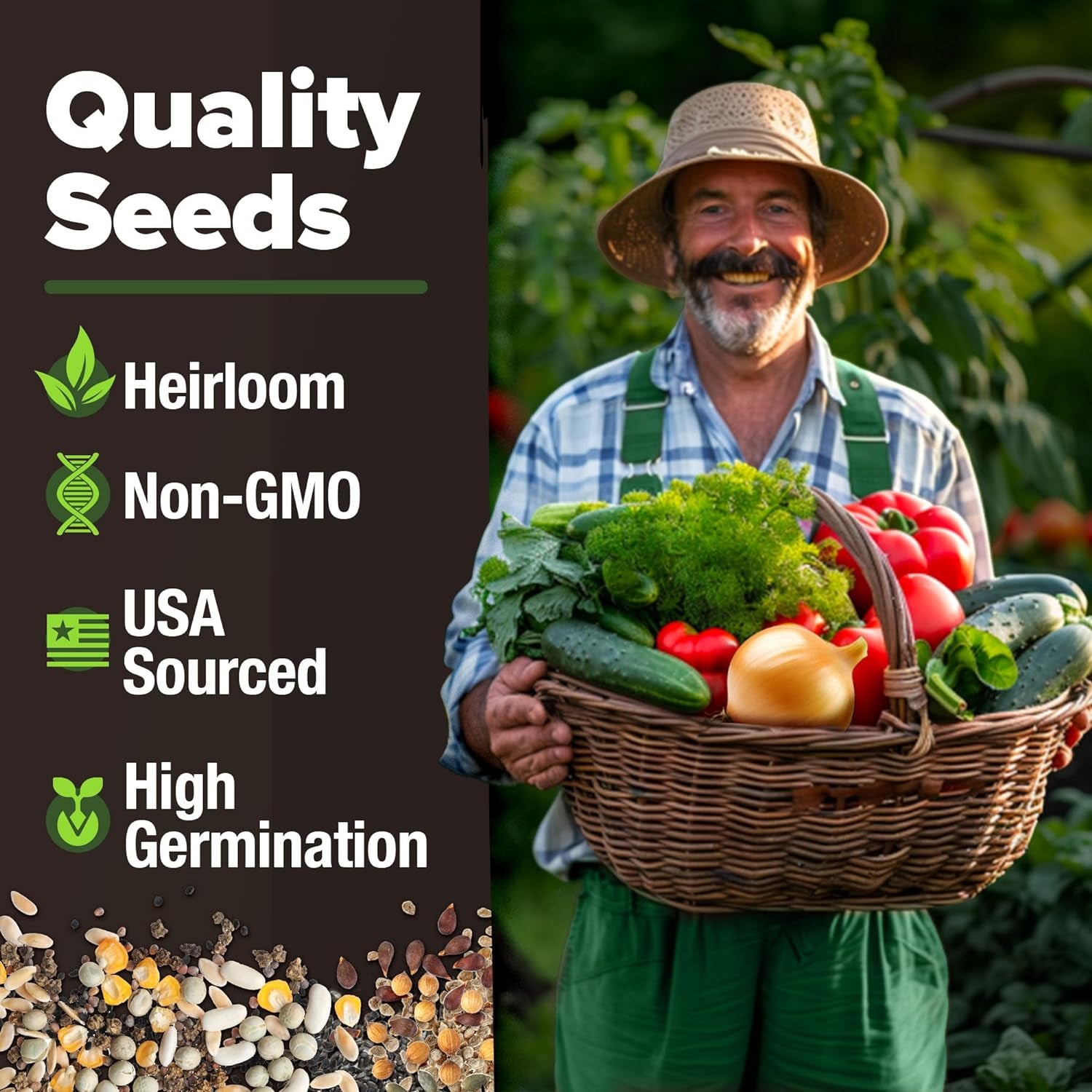 55 Heirloom Vegetable Seeds – Non-GMO Survival Garden Pack