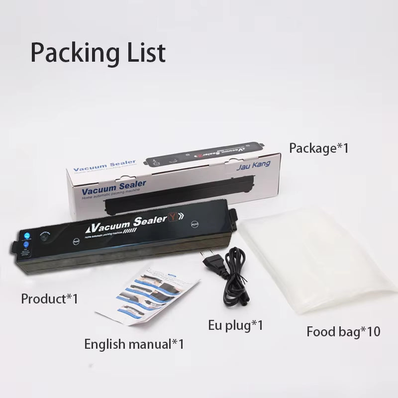 Food Vacuum Sealer Packing Machine EU Plug Vacuum Packer Machine Small Home Kitchen Food Saver with Free 10Pcs Food Vacuum Bags