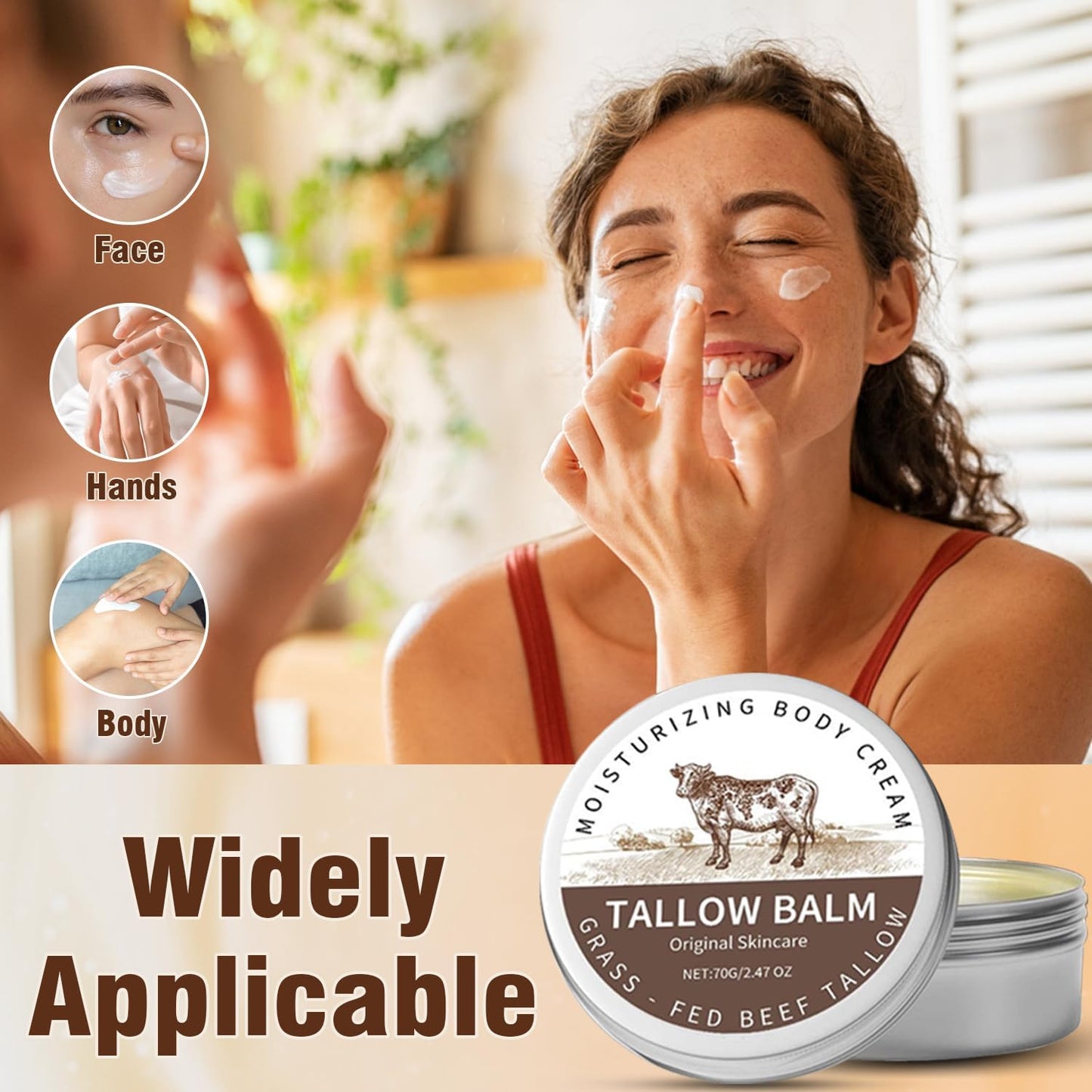 Organic Beef Tallow & Honey Balm – Natural Moisturizer for Face & Body