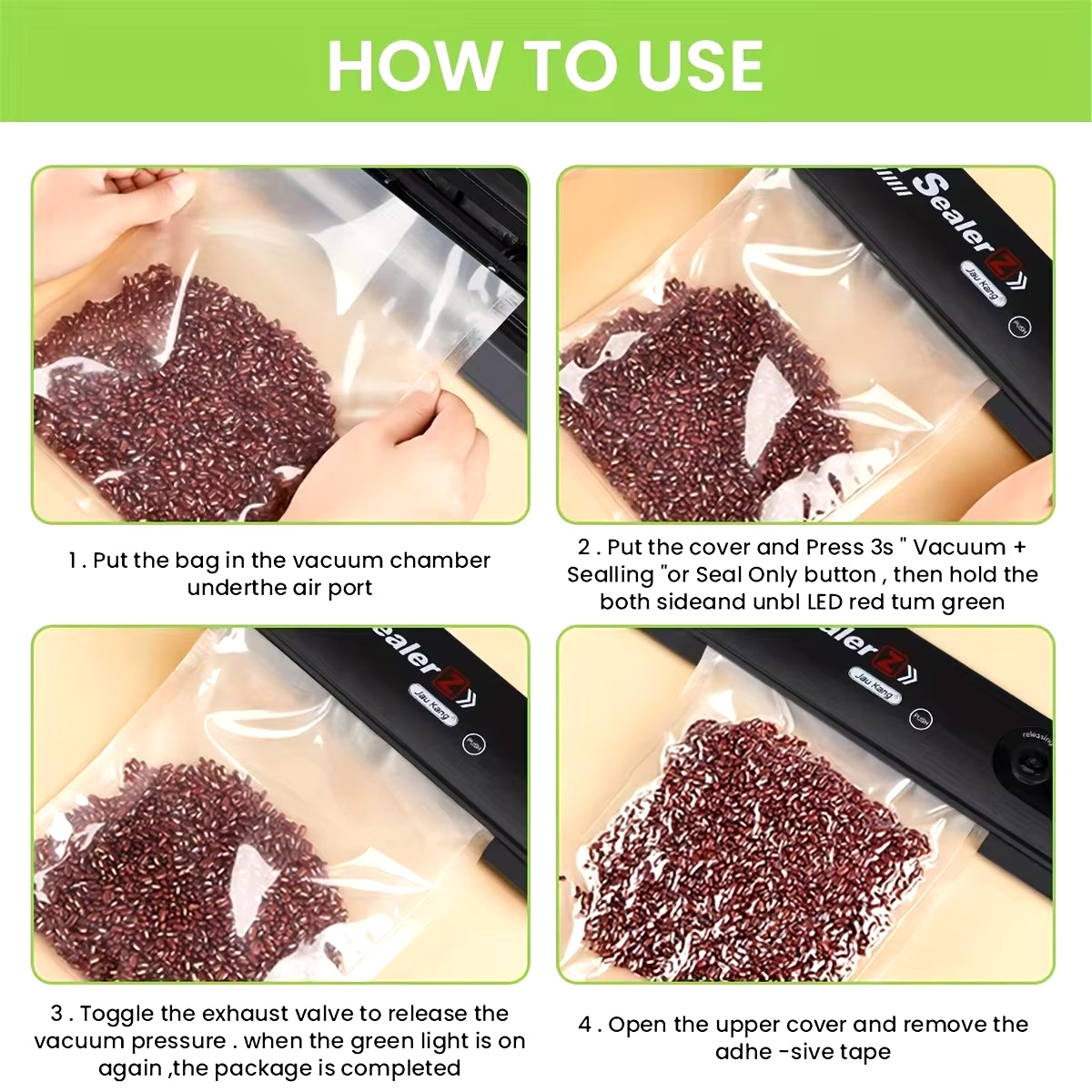 Kitchen Gadgets Home Sealing Machine Food Vacuum Sealer Small Portable Plastic Bags Sealer Food Vacuum Packaging Machine